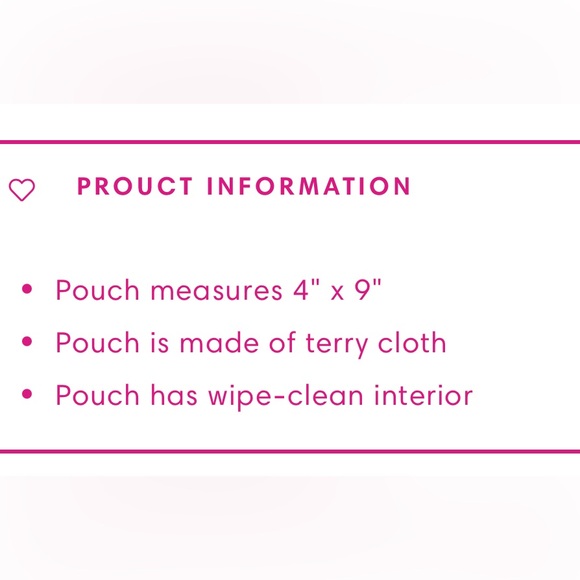 BNWT MUD PIE TERRYCLOTH LIME PATCH POUCH “GLAM” COSMETIC OR TRAVEL BAG - Picture 2 of 7